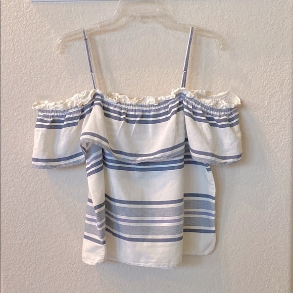 Splendid Striped Off-Shoulder Top with Adjustable Spaghetti Straps Size XL - Picture 8 of 11